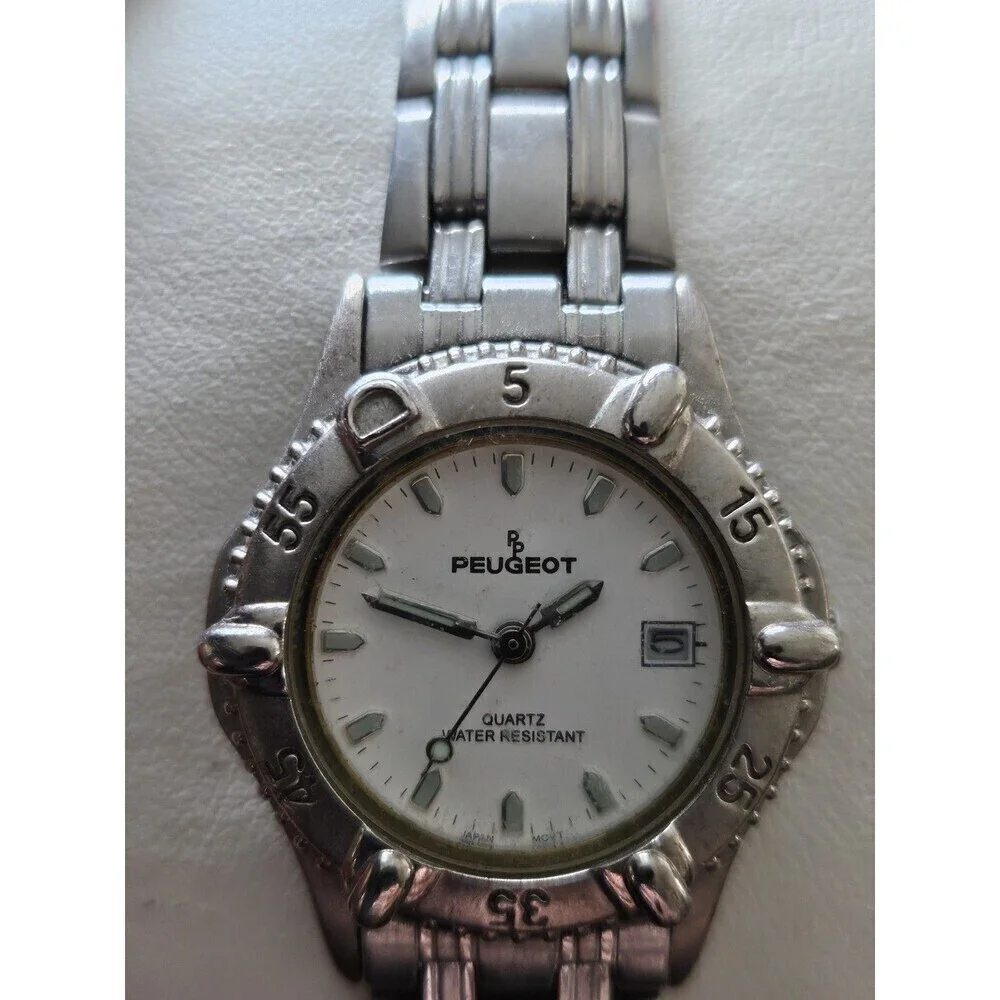 Paul Peugeot Analog Women's Wristwatch Silver Tone Stainless Steel Band.